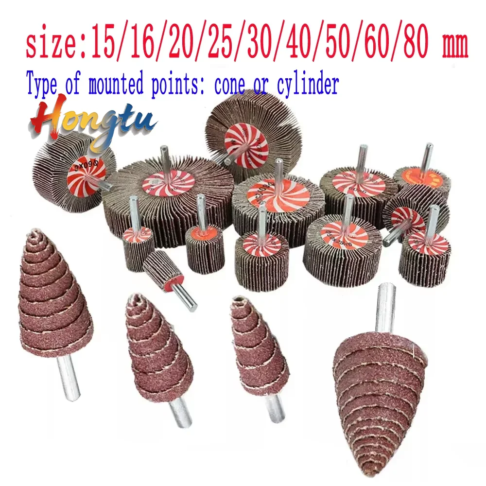 1/4'' Shank 80 Grit Sanding Flap Wheel Disc (15-80mm) – Abrasive for Dremel Rotary Tool & Drill