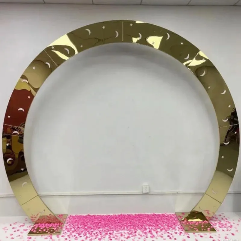 

Wedding Backdrop Stainless Steel Stand Flower Ring Birthday Party Outdoor Balloon Background Decoration
