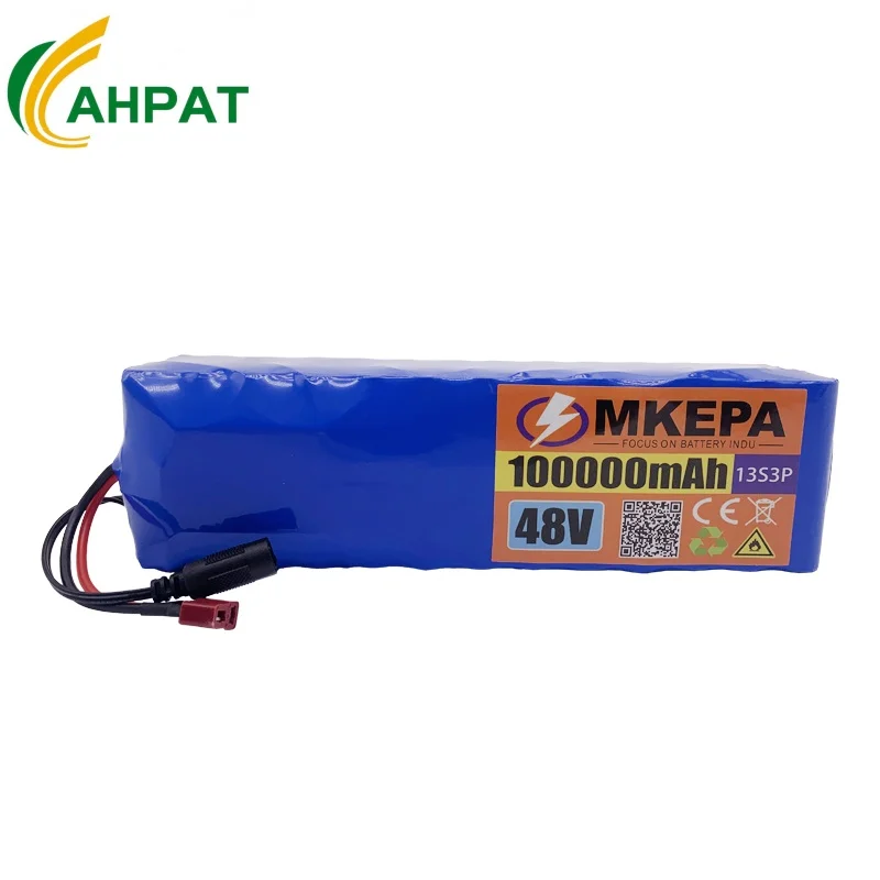 Air transport New48V100Ah 1000w 13S3P 48V Lithium ion Battery Pack 100000mah For 54.6v with BMS+charger,AHPAT