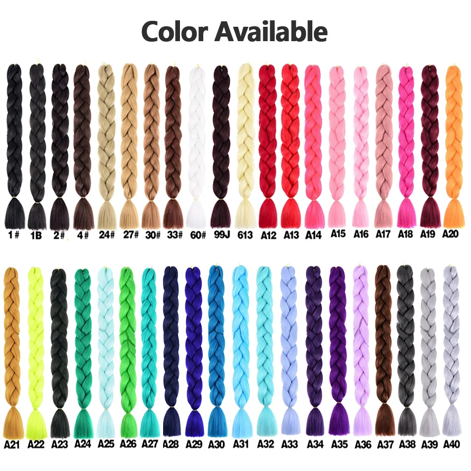 Ombre Braiding HairA variety of lengths and colors High-temperature Synthetic Crochet Twist Rainbow Hair Trend Way for Women