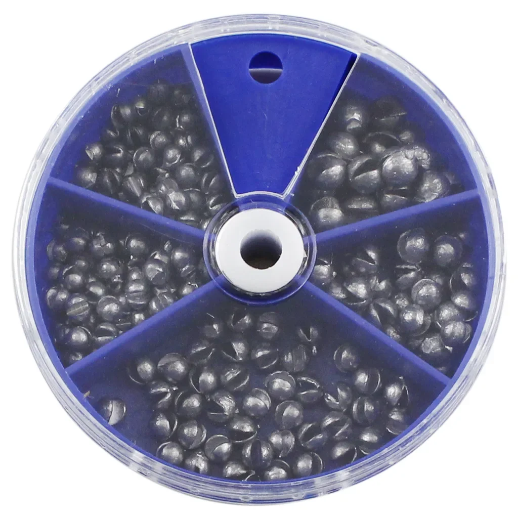 205pcs Fishing Weights Sinkers With Storage Box 5 Sizes Assortment Box Fishing Accessories (0.2g/0.28g/0.38g/0.5g/0.8g)