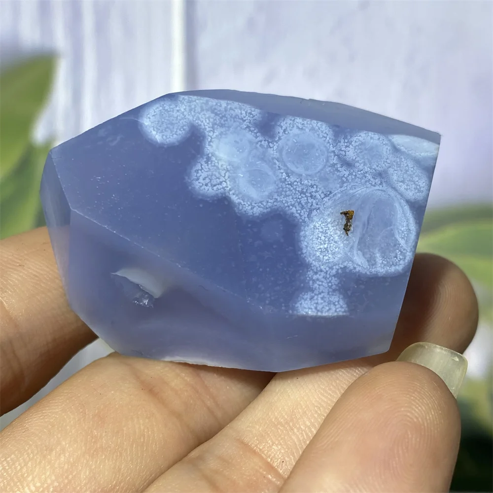 Nature Crystal Blue Lace Agate Gravel Size Irregular Polyhedron Gemstone Mineral  Specimen Healing Reiki Stone Decoration Gift