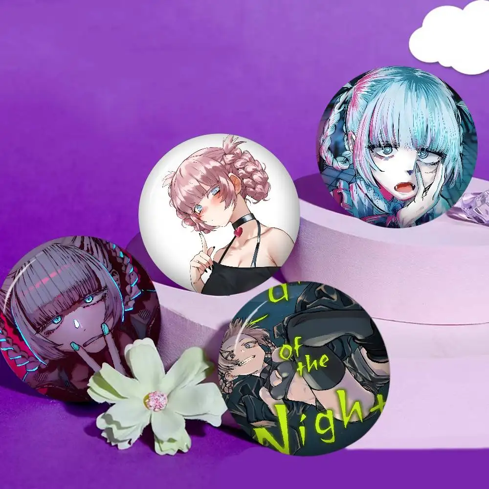 Romance Anime C-Call O-Of T-The N-NightS 32/44/58mm Round Cartoon Brooches Handmade Pins for Backpack Jewelry Accessories Gifts