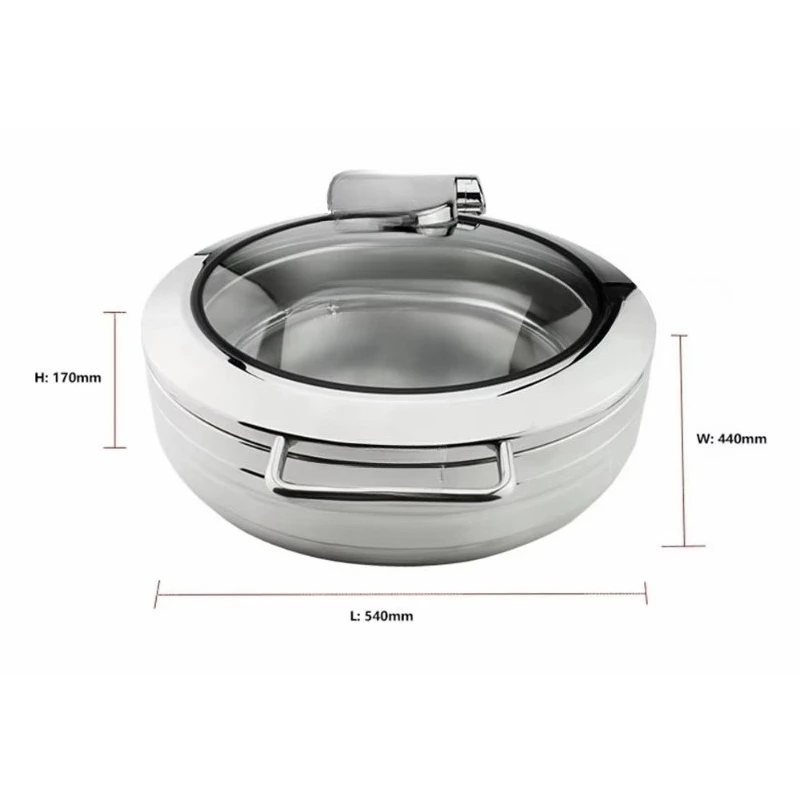 restaurant catering buffet stainless steel electric heating round hot pot hotel kitchen