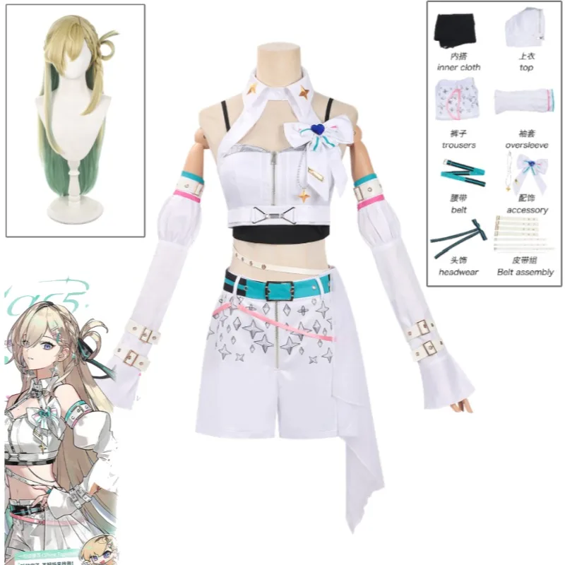 

Wuthering Waves Solar5 Linna Cosplay Costume Birthday Limited Idol Uniform Cute Mini Skirt Crop Top For Women Convention