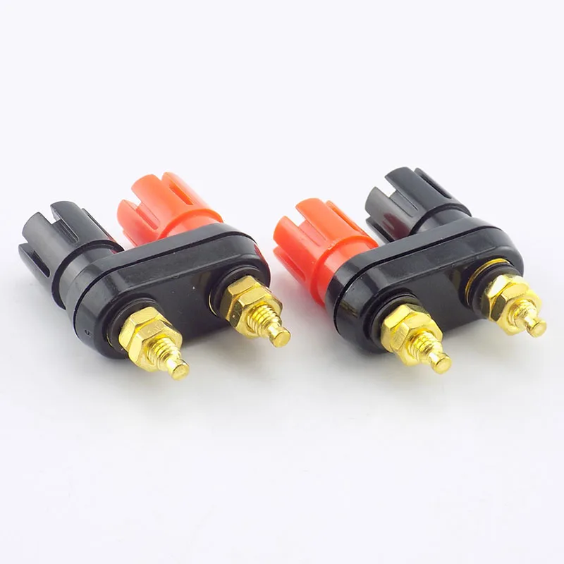 1pcs banana plug Speaker Gold plating POST terminal connector banana socket Dual Female Banana Plug for Speaker Amplifier B4