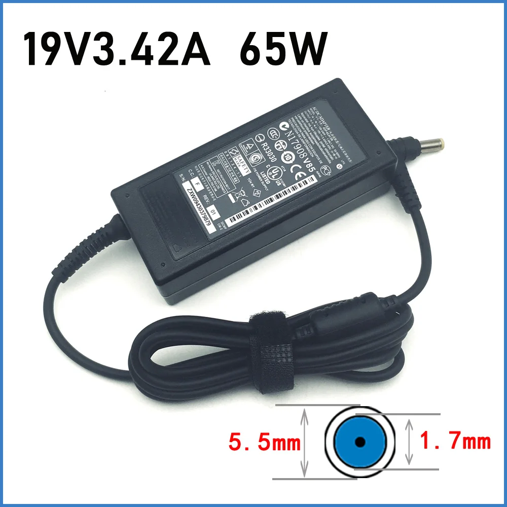 Carregador ac original 19v 3.42a 65w para acer aspire 5517 5250 5253 5336 5534 5552 5560 5733 5742 6423 fonte de alimentação adaptador para laptop