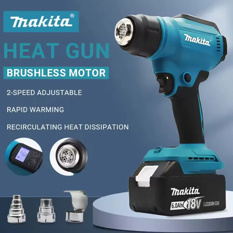 

Makita 18V Cordless Heat Gun Industrial Hot Air Gun for Crafts, Shrinking, Stripping with Battery