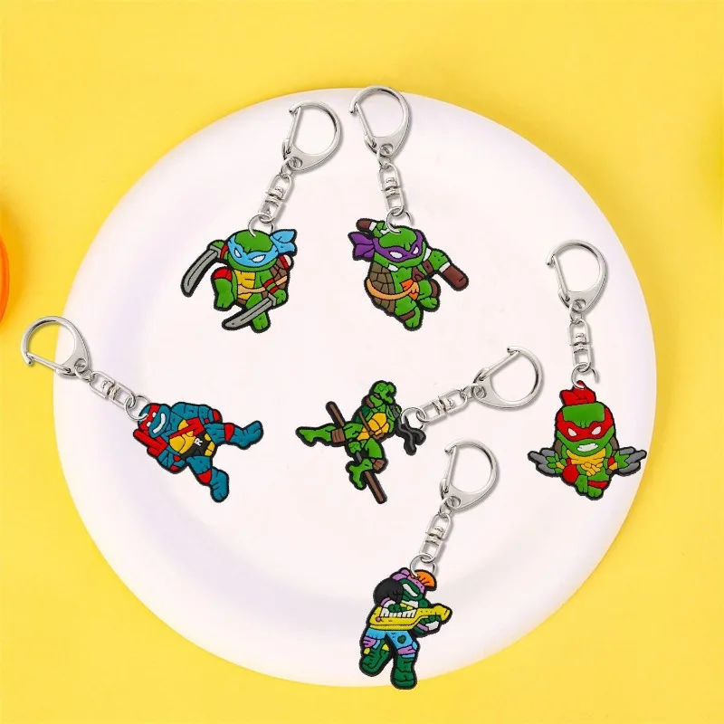 TMNT Teenage Mutant Ninja Turtles Cartoon Keychain Key Ring Lovely Cute Backpack Ornaments Pendant for Friend Lovers Keychain