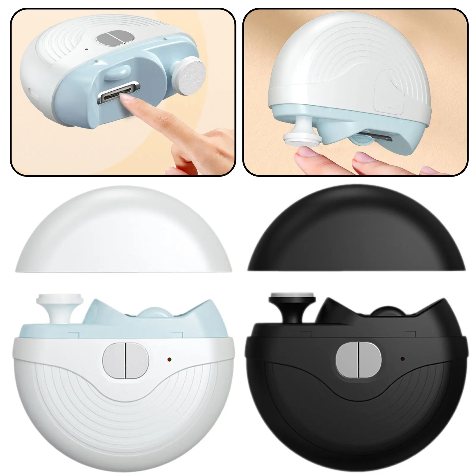 大人・高齢者向け電動スマートネイルクリッパー 2in1 電動ネイルクリッパー＆ポリッシャー 指切り 爪切り ライト付き