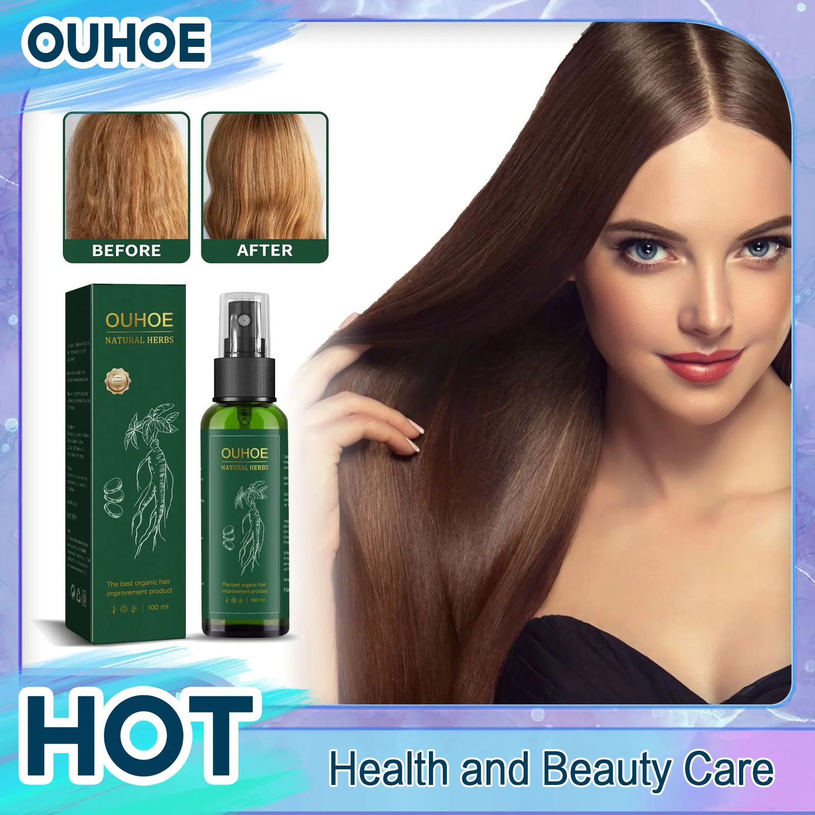 

Hair Growth Spray Anti Hair Loss Treatment Repairing Nourishing Damaged Ginseng Hair Tonic Regeneration Serum Moisturizing Care