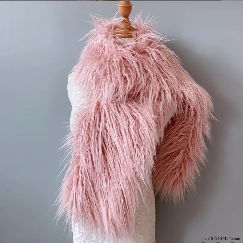 2023 Fashion Winter Night Evening Party Plush Fashion Faux Fur Long Alternative Scarf Shawl