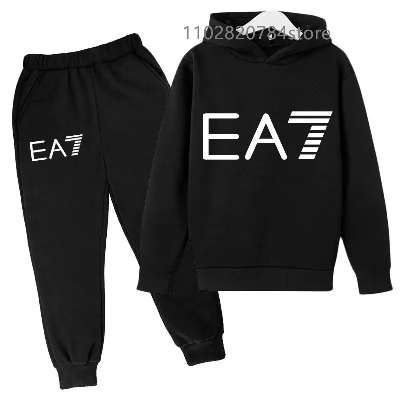 

Kids Spring Autumn Casual Letter Print Pullover Hoodie+Jogging Pants 2pcs Tracksuits 2-13Years Boys Girls Outfits Clothes