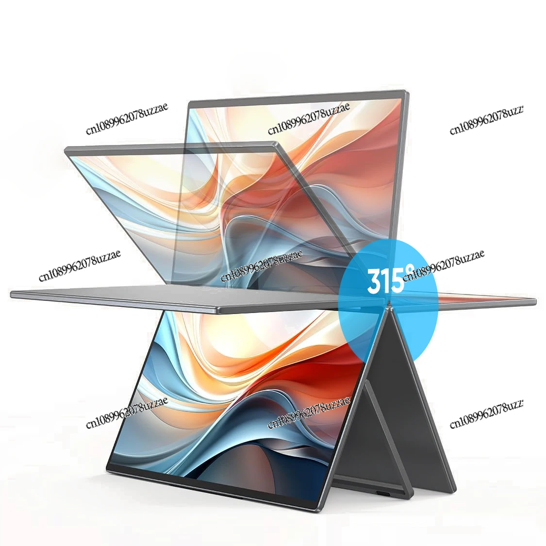 15.6 Inch Triple Portable Gaming Monitor Expander Dual FHD 1080P IPS Type-C Mini High Definition Laptop Display Multi-Angle