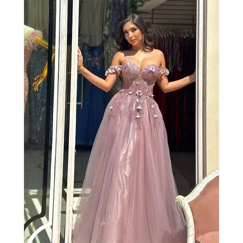 

Elegant A Line Evening Dresses Strapless Sleeveless Gown Sequins Appliques Sweep Train Dress Party Prom Custom Made 2024