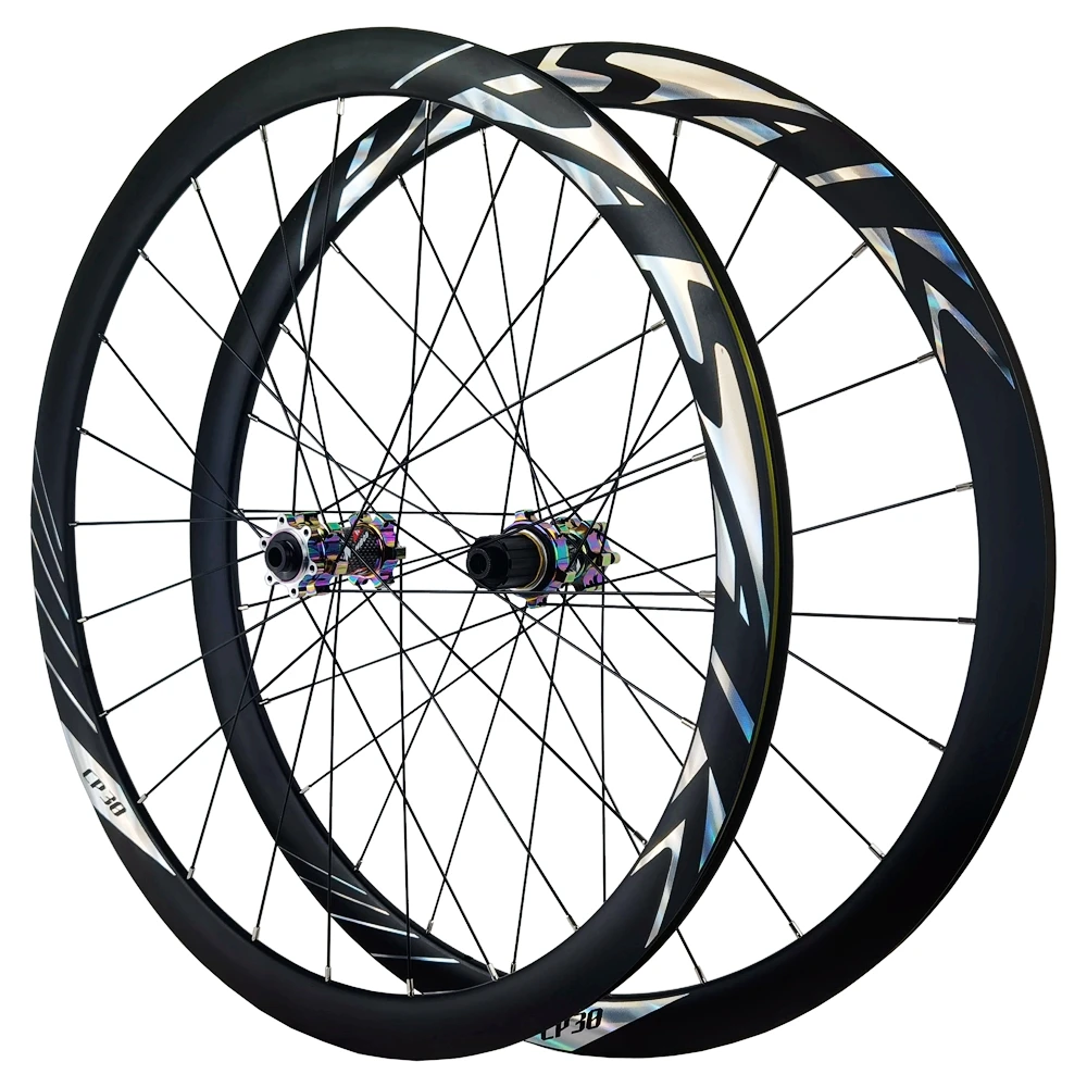 700C Road Bike Wheelset 24H Rim Depth 38mm Disc Brake 6 Pawls straight Hub Body HG XD MS Driver 8-12 Speed QR Thru Axle12 15mm