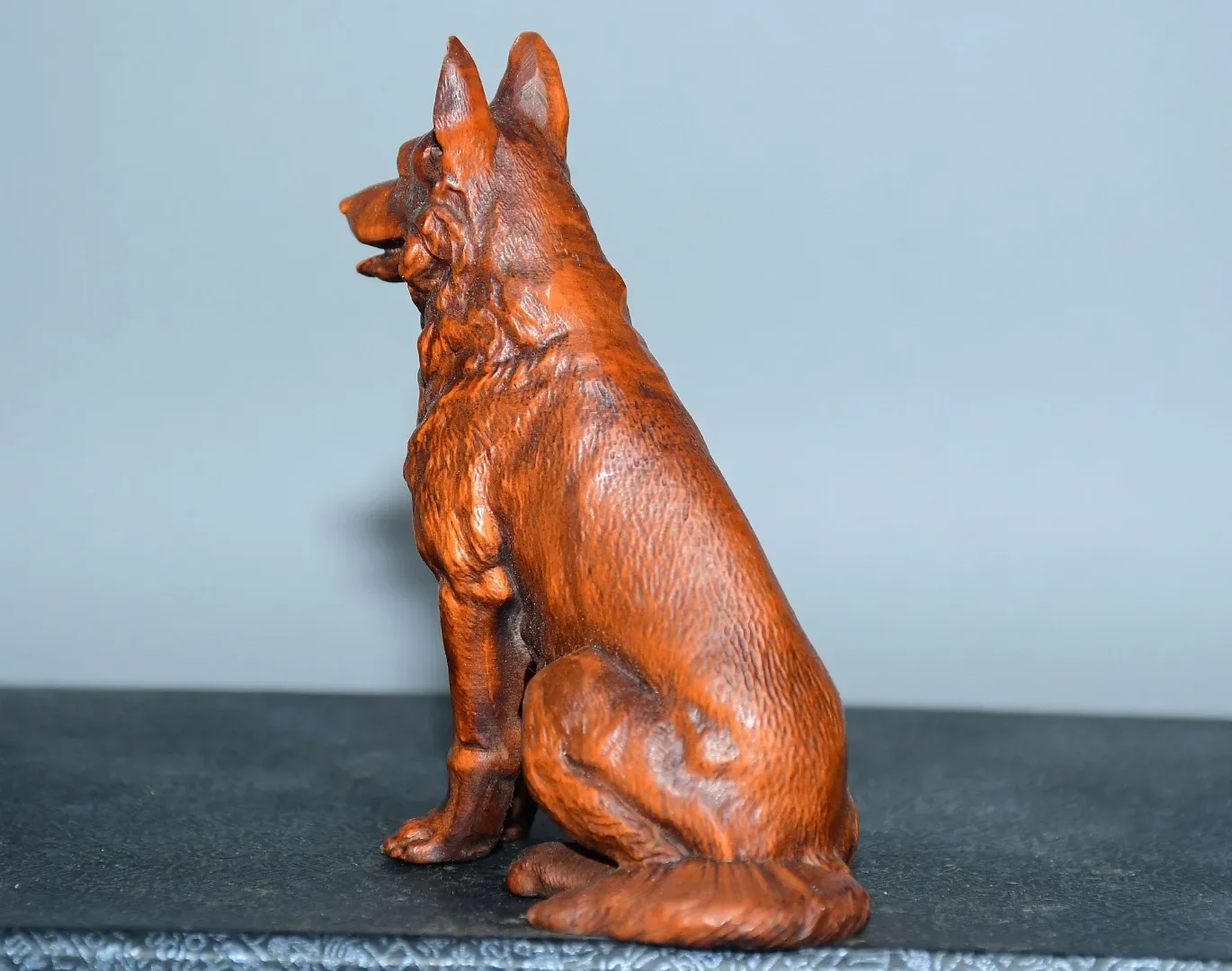 3 "المعابد النيبالية القديمة خشب البقس الذئب تمثال كلب Wangcai الكلب جمع الثروة الحلي تاون هاوس طرد الأرواح الشريرة