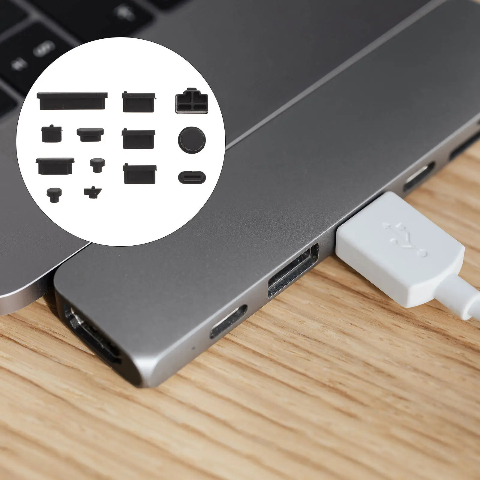 

3Set Heavy Duty Silicone Port Plugs for Laptop Computer Anti Dust Waterproof Oxidation Resistant USB Dc Jack Covers