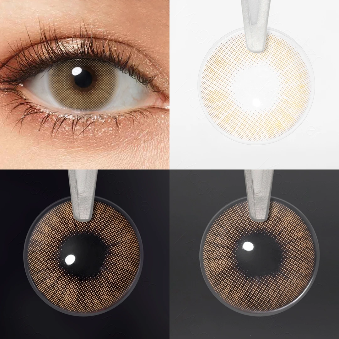 Lentes de contato natural para olhos, graduação, visão cinza, macio, 1 par