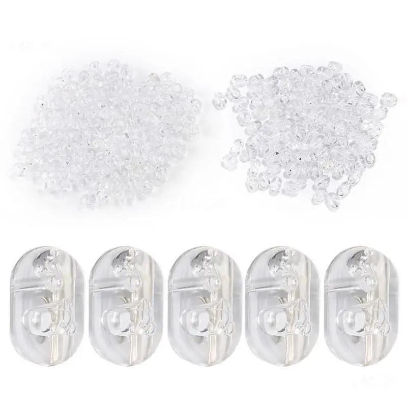 100/200PCS Fishing Beads Transparent Clear Oval Double Cross Hole Beads 3 Way Connector Fishing Accessories Pesca Tackle