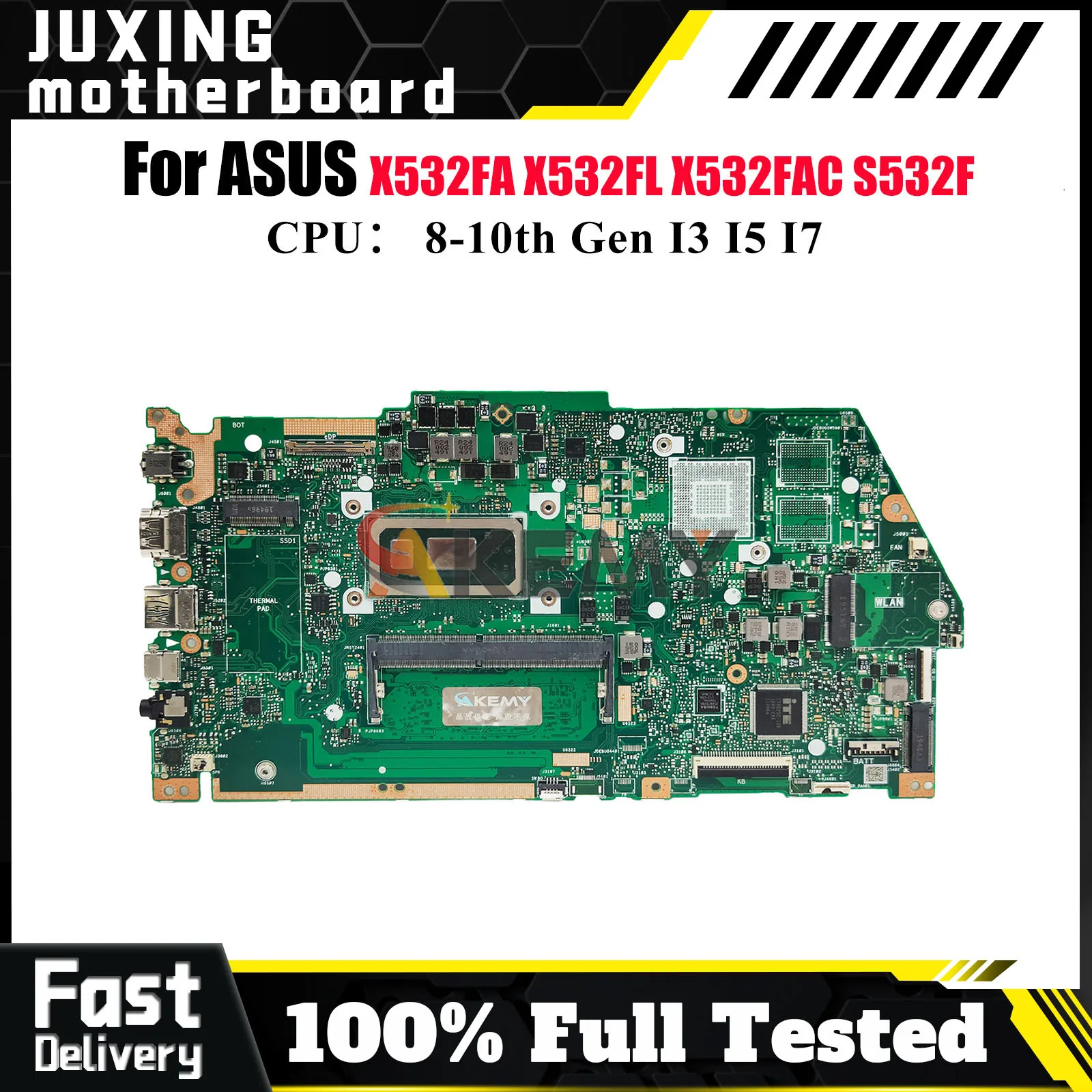 

X532FA Laptop Motherboard For ASUS X532F X532FL K531F K532F S532F X532FL V531F S531F V532F S5500F X532FAC Mainboard I3 I5 I7 CPU