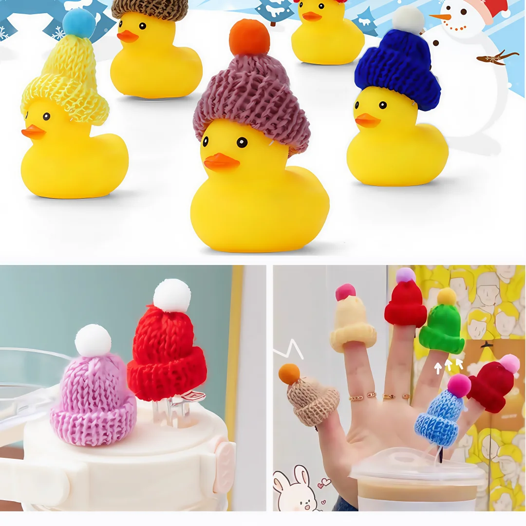 12/30/50PCS Christmas Mini Wool Small Hat Korean Style Knitted Hat DIY Cake Wine Bottle Decoration Finger Hat