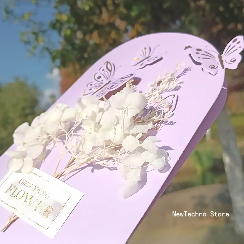 어머니의 날 인사말 카드 봉투 상자 DIY는 두 배 카드 기능 스타일 하이 엔드 입체 나비 카드 선물을 스탠드 할 수 있습니다