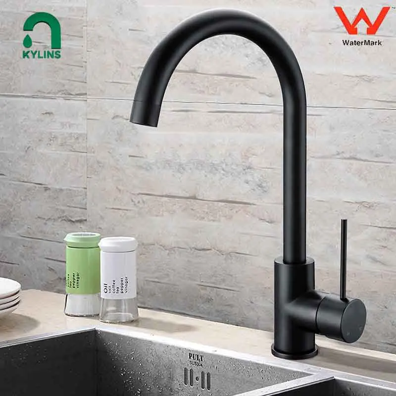 KYLINS kitchen Spout Single Lever Faucet Kitchen Faucet Sink Tap Matte Black Basin Faucets for Washbasin Water Mixer Tapware