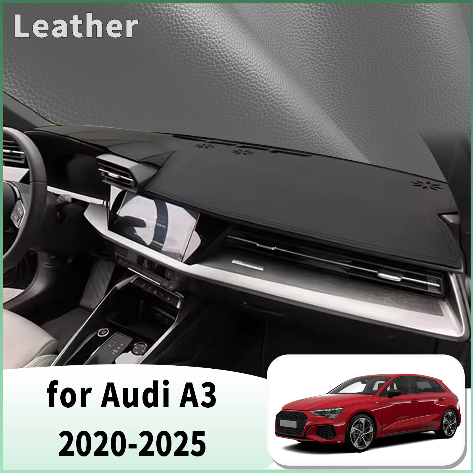 for Audi A3 8Y 2020-2025 (Without HUD) Dash Mat Dashboard Cover Dashmat Universal Anti-Reflection Heat Insulation Sun Protection