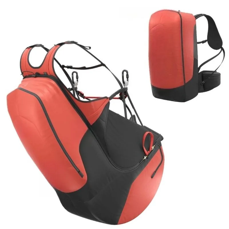 Paragliding gear, ultralight flip seat, with hiking seat bag