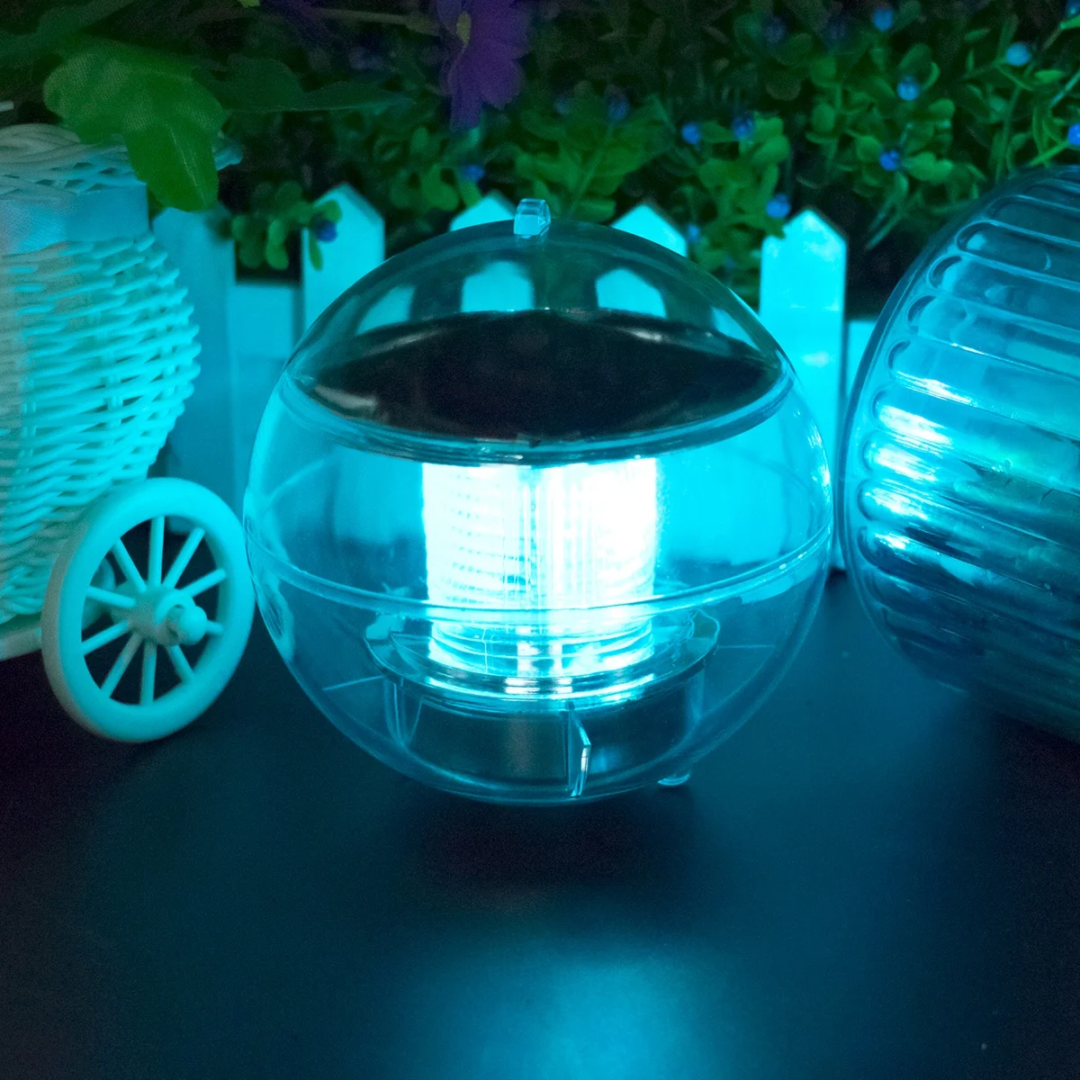 

2 pcs Solar Lights Waterproof ABS Garden Pool Lantern Lamp Automatic On Off Globe Night Light Round Light For Outdoor
