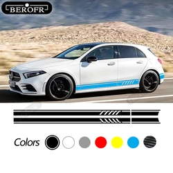 Car Both Door Side Stripe Skirt Decals Vinyl Stickers for Mercedes Benz A Class W176 W177 A45 A180 A200 A220 A250 X117 AMG 2PCS