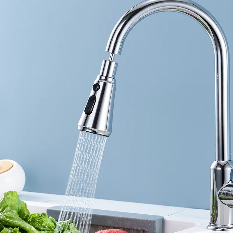

360° Rotating Kitchen Faucet Splash Proof Sink Topmount Extension Tap 3 Water Flow Mode Stainless Steel Kitchen Accessories