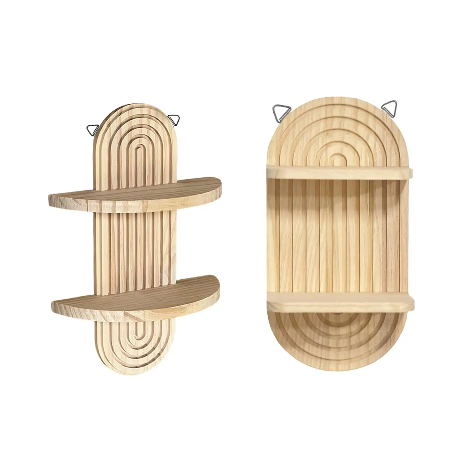 

Boho Wooden Wall Shelf Wall Mount Easy to Install Aesthetic Bohemian Nursery Decor Wooden Hanging Rack for Garden Bathroom