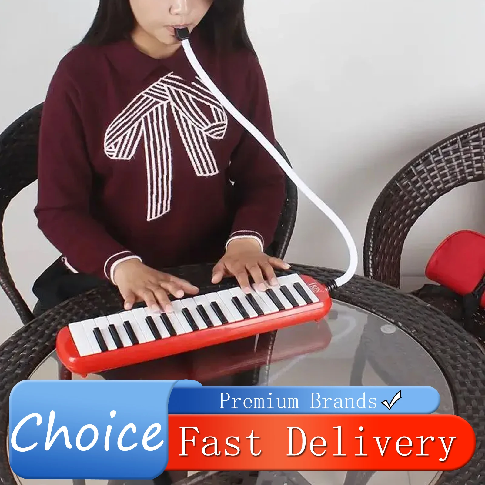 

Мелодика IRIN на 32 клавиши, портативное клавишное пианино, ротовая гармоника, пианика, красная мелодика, клавишный музыкальный инструмент с сумкой для переноски