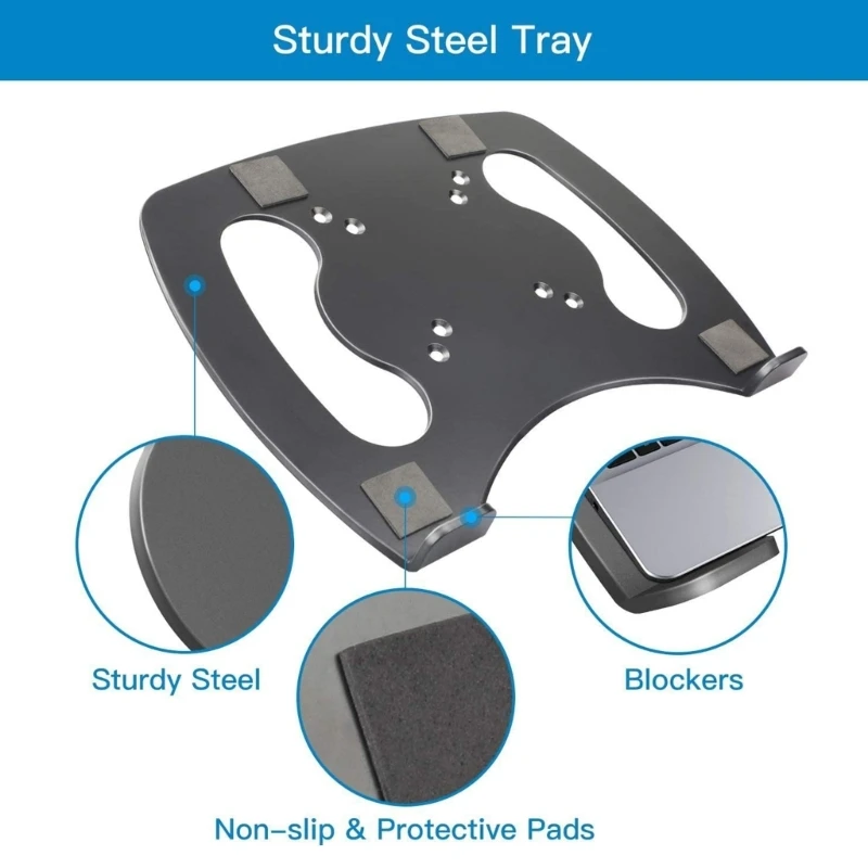 Imagem -03 - Bandeja Ventilada para Notebook Acessório Montagem Braço para Laptop Braçadeira para Bandeja Laptop