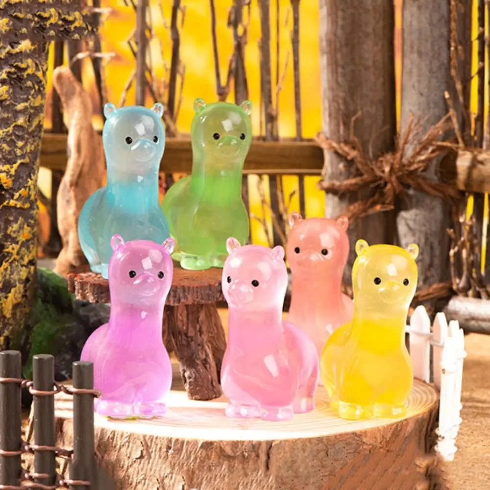 Mini Alpacas Glow At Dark Fairy Garden Decoration Luminous Alpaca Figurines Miniature Desk Ornaments Kawaii Home Decor