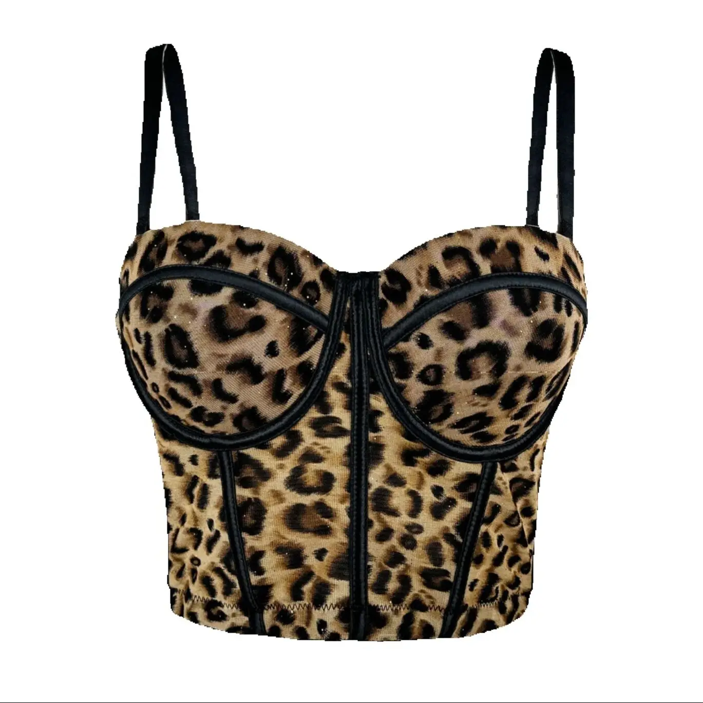 

Night Out Леопардовый Корсет Y2k Вечеринка Симпатичная Одежда Rave Бюстье Летний Жилет Женская Мода Кружевной Бюстгальтер Укороченный Топ Нижнее Белье Сексуальное Женское Белье