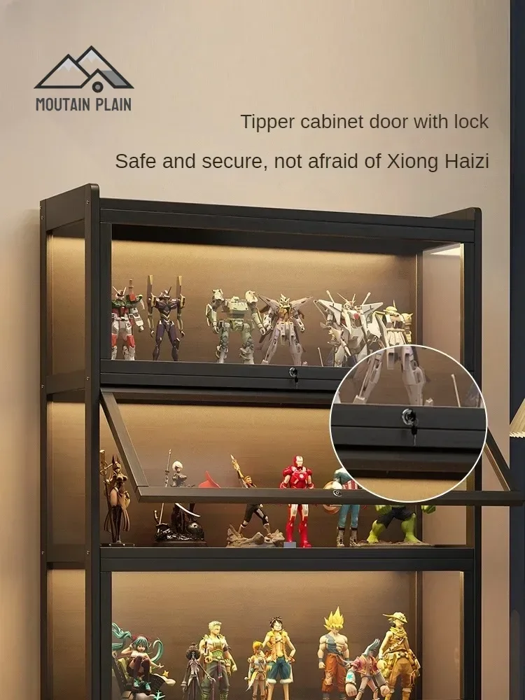 Figure Cabinet with Lock Acrylic Dust Proof Display Rack Model Storage Box Bubble Mart Storage Blind Box   Organizer