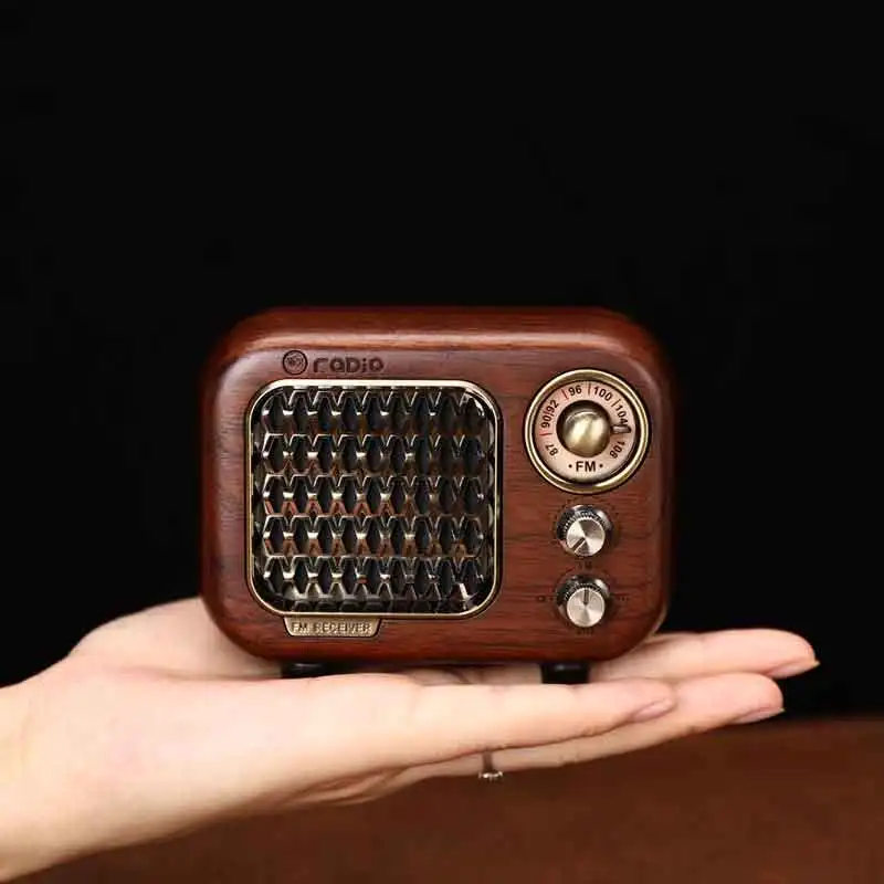 Mini Retro Portable FM Radio MP3 Bluetooth Speaker Old Fashioned Classic Style