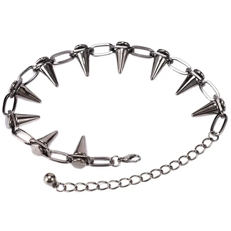 10X Metal Spikes Studs Rivets Punk Goth Necklace Choker Collar
