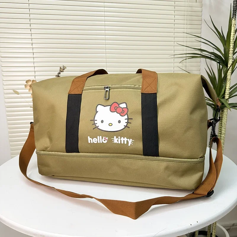 حقيبة Hellokittys Downhill Bag Sanrios حقيبة سفر بكتف واحد لطيفة ذات سعة كبيرة للغاية حقيبة كروس للياقة البدنية المحمولة