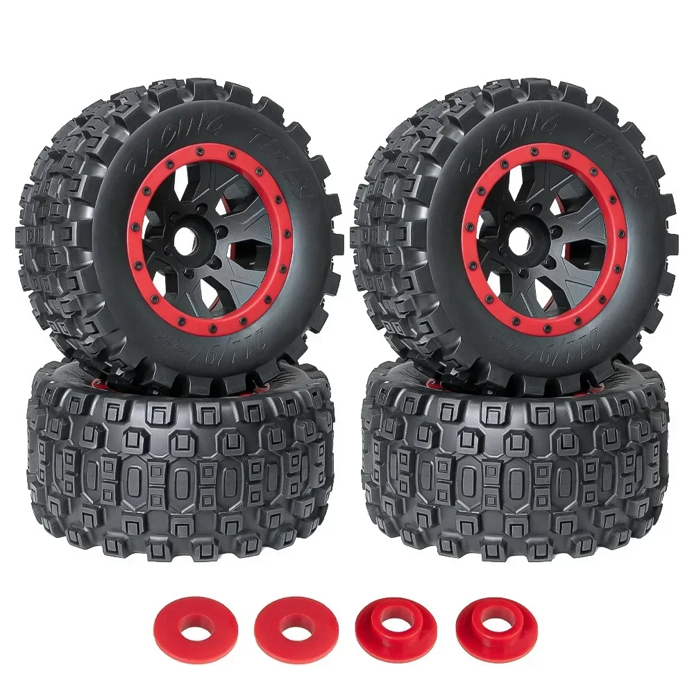 1 Set 211mm 1/5 buggy Tire Tyre with 24mm Wheel Hex for Arrma 1/5 Kartun 8S Outcast 8S for Trxs 1/5 X-MAXX RC Car