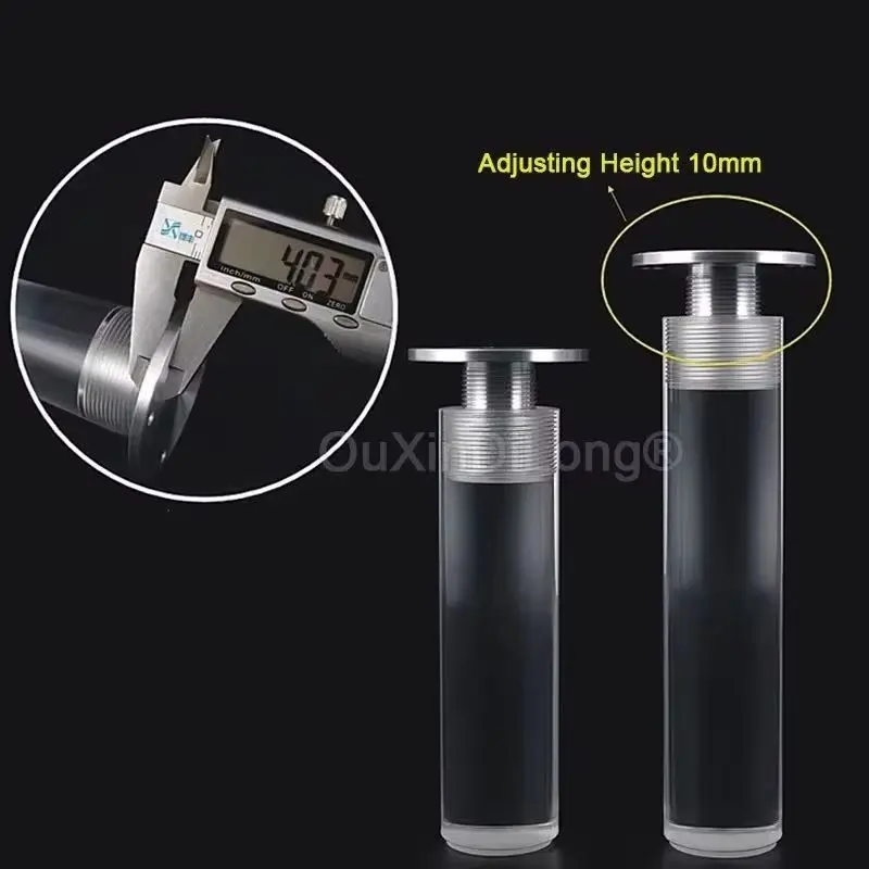 4PCS Acrylic Furniture DIY Legs Clear Glass Bookcase Feet Cylindrical for End Tables TV Stand Footstool Cabinet Bed GF1398