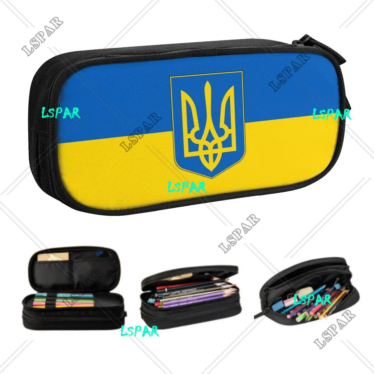 

Flag Of Ukraine Customized School Pencil Cases Boys Gilrs Large Capacity Patriotic Pencil Bag Pouch Students Stationery