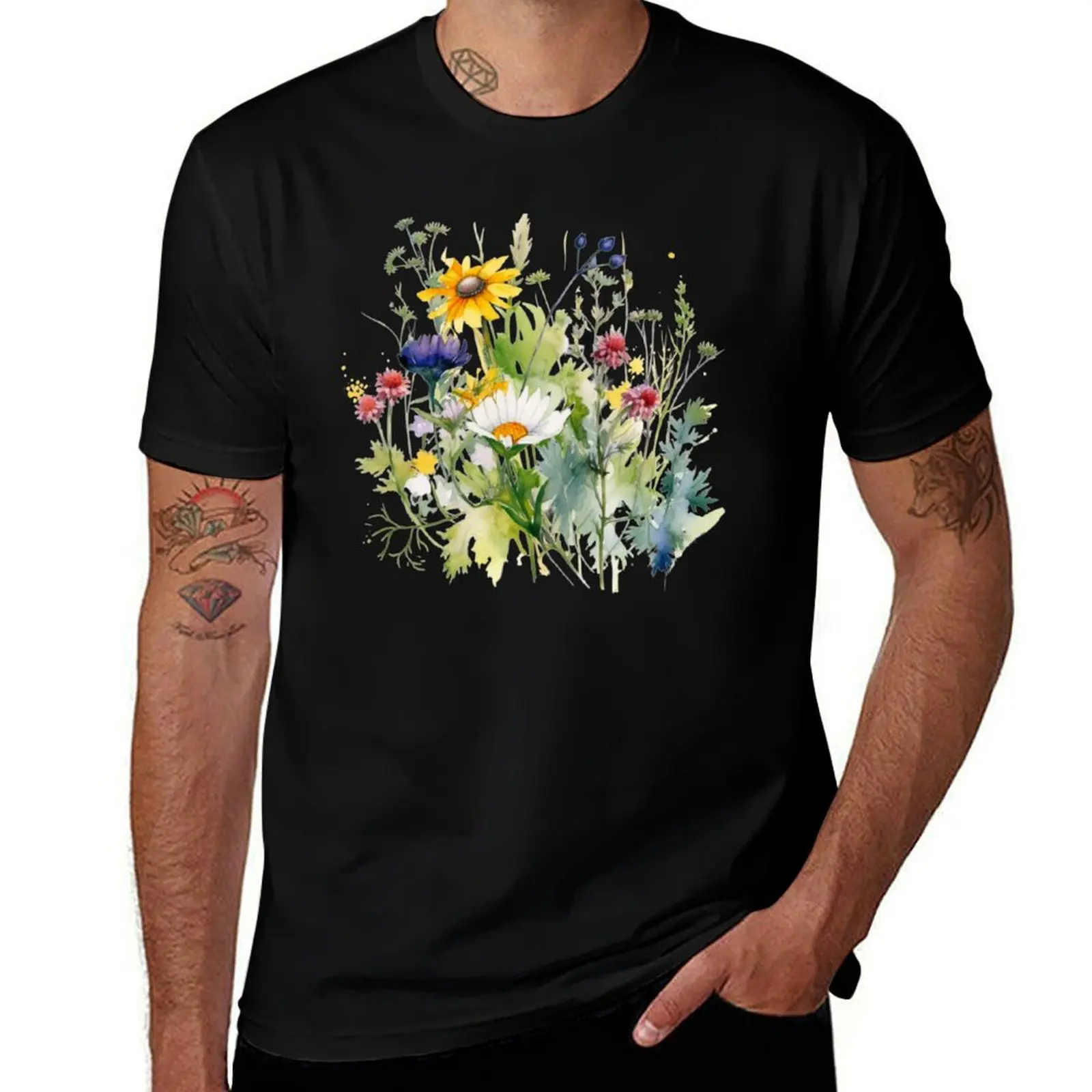 

Wild Flowers Botanical Flower Nature T-Shirt t shirts for man cotton t shirt man designer