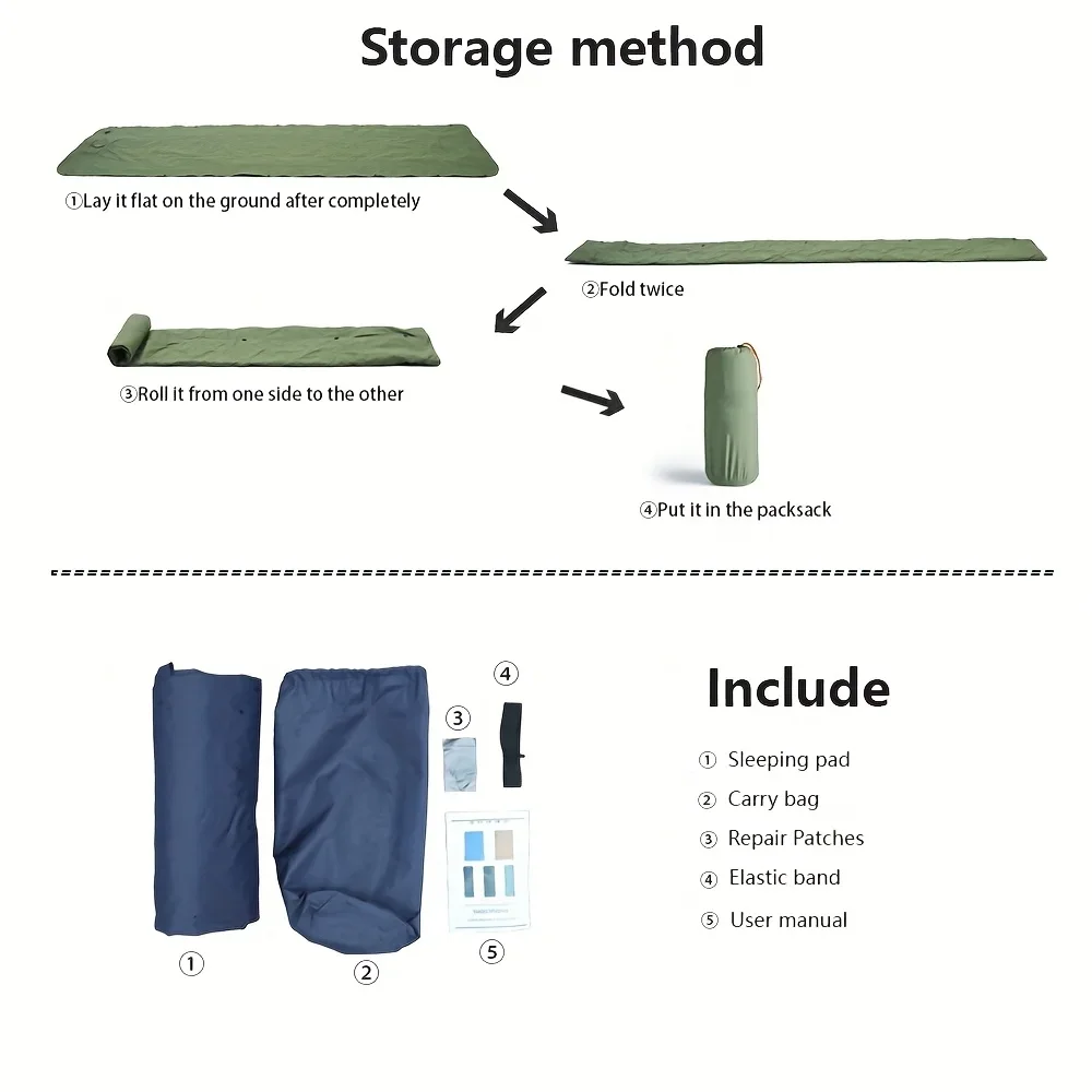 Camping Sleeping Pad, Ultralight Camping Mat with Pillow Built-in Foot Pump Inflatable Sleeping Pads Compact for Camping