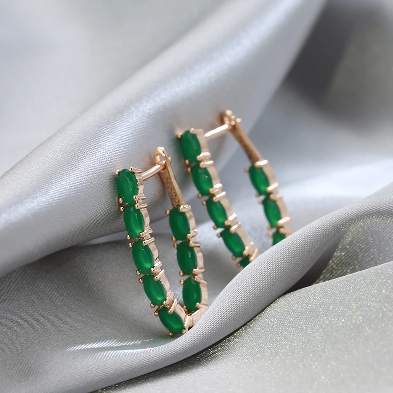 2022 Luxury Oval Cut Artificial Green Zircon Earrings for Women Korean Long Tassel Earrings Wedding Girl's Personality Jewelry