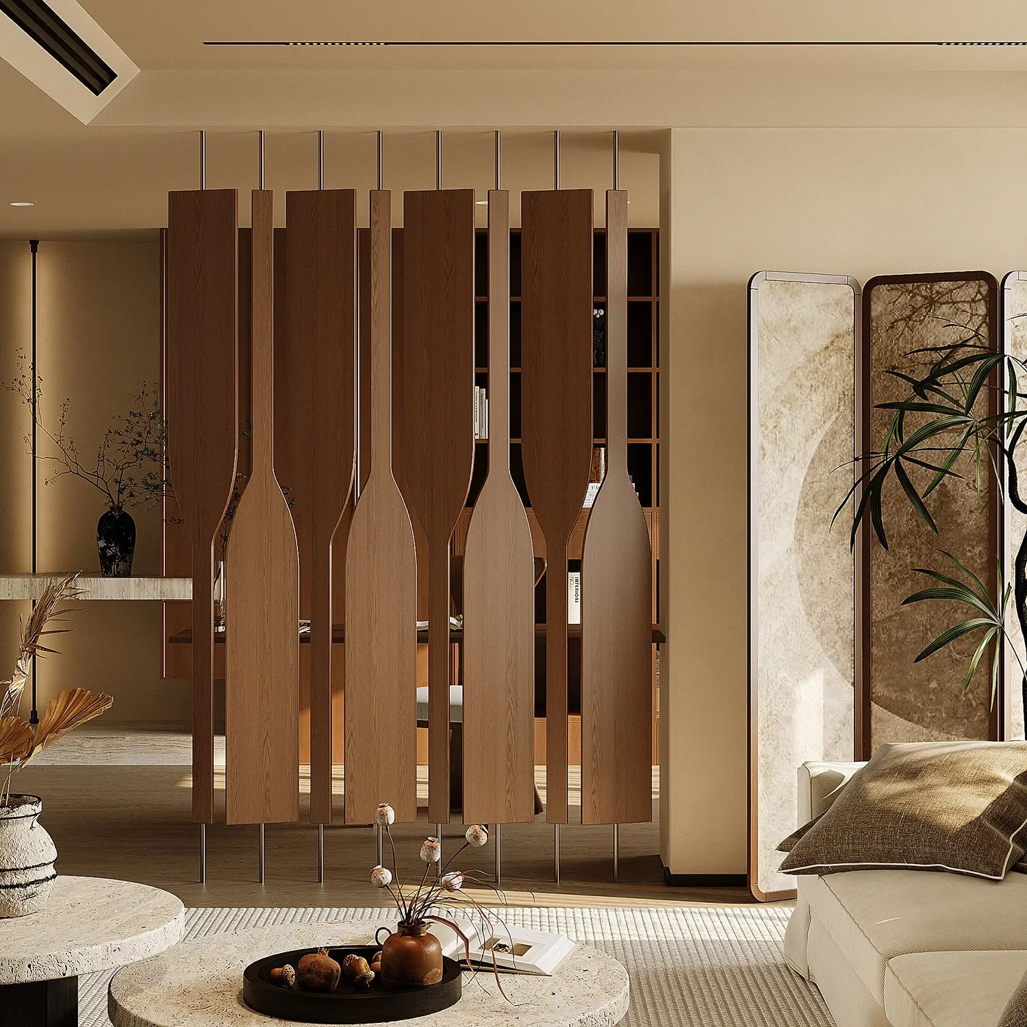 Solid wood rotating screen partition living room entry hotel restaurant tea room entrance background wall screen