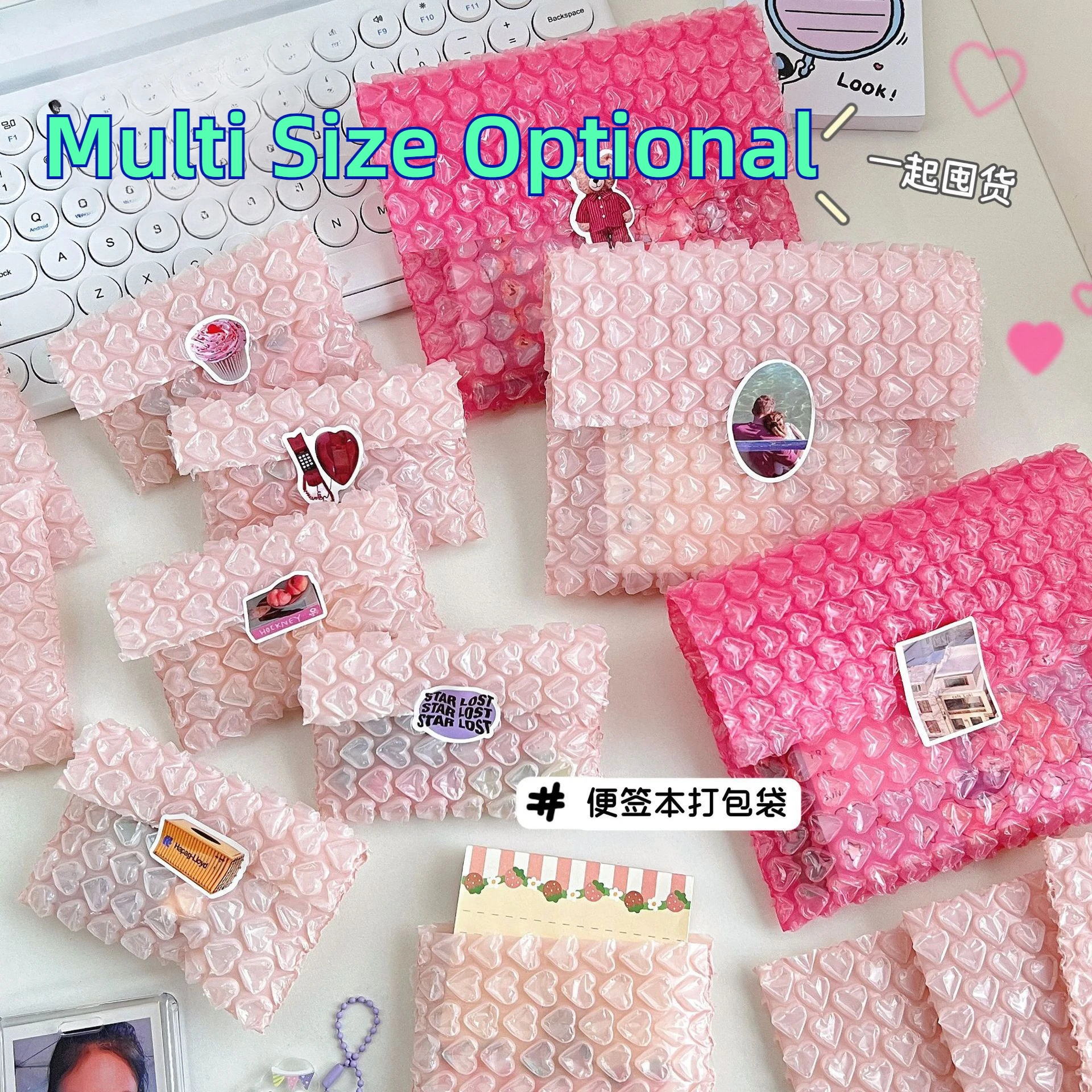 

5Pcs Heart Shaped Bubble Mailers Padded Envelopes Packaging Bags For Business Bubble Mailers Shipping Packaging Bag